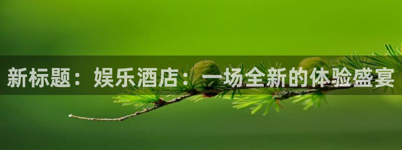 凯发网站是多少：新标题：娱乐酒店：一场全新的体验盛宴