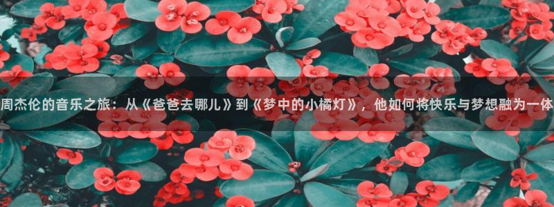 凯发k8官网首页登录：周杰伦的音乐之旅：从《爸爸去哪儿》到《梦中的小橘灯》，他如何将快乐与梦想融为一体
